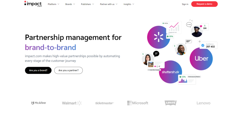 Impact.com - the best affiliate management software.