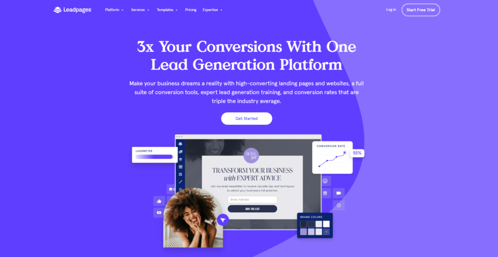 Best Conversion Rate Optimization Tools for Building Landing Pages: Leadpages
