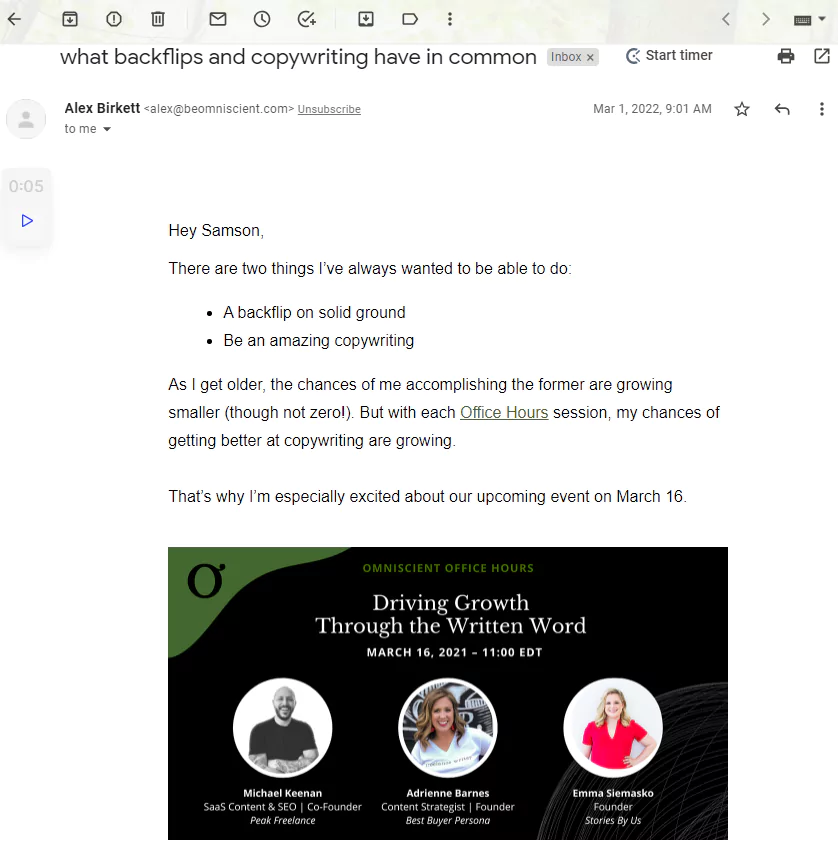 webinar promotion email copy